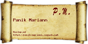 Panik Mariann névjegykártya